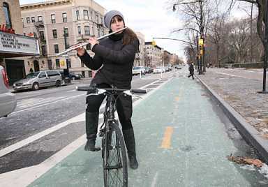 Cycling flutist names her band ‘Bike Lane’