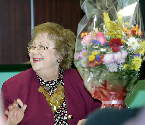 Dorothy Turano, Kruger ally and partner, ducks and weaves at CB18 meeting