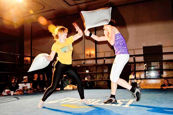 Throw down! Austrian takes world pillow-fighting championship in Williamsburg