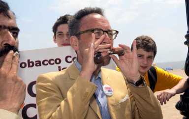 Up in smoke! Beach-goers protest the city’s ban on smoking in parks