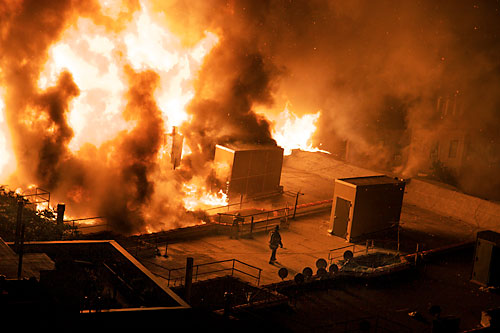 Massive fire in Prospect Heights guts building