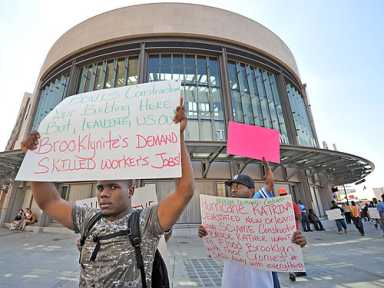 Workers to Ratner: Hey, where are the jobs?
