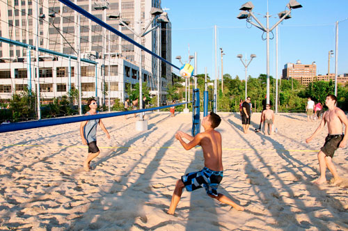 Pay to play! Free volleyball hours at Pier 6 are curtailed