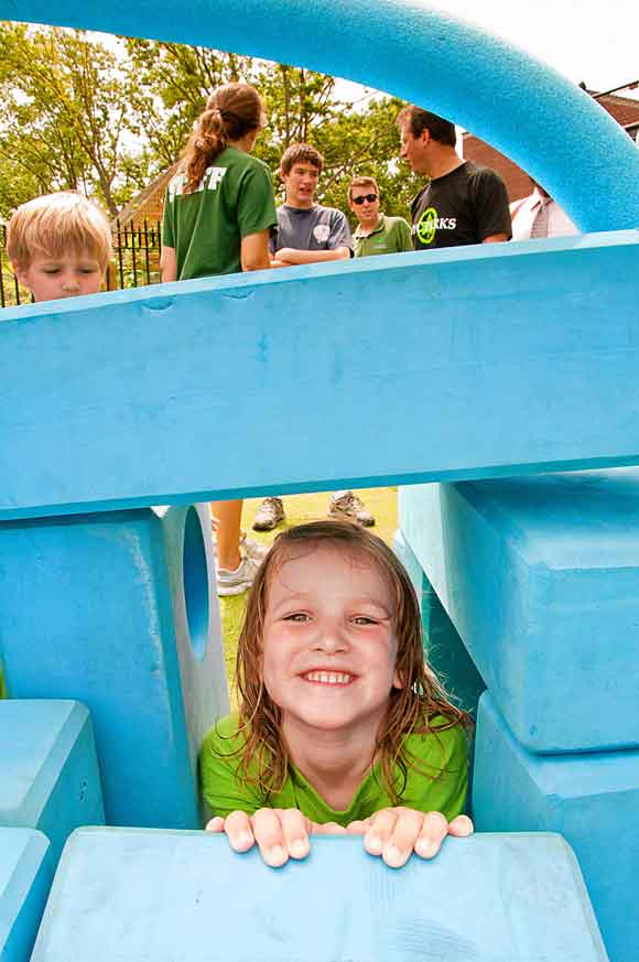 Pop up playground at Washington Park is a totable treat