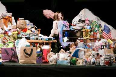 Pack rat puppets on stage at Clockworks!