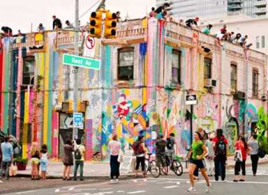 Painting the town! Artists cover Monster Island in farewell statement