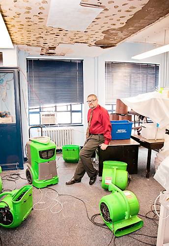 Pipe nightmare! Burst conduit floods CB6’s office