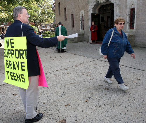 Holy furor! Good Shepherd parishioners don’t turn the other cheek at protestors