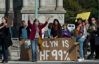 Greed ain’t good! Occupy Brooklyn partly fills Grand Army Plaza
