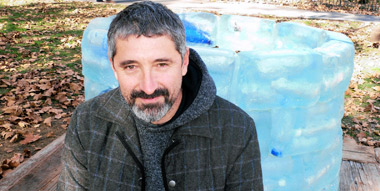 ‘Well’ wisher! DUMBO artist tends to giant spring in Cadman Park