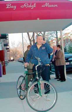 Uneasy rider! Famous cyclist Schumer ignores our questions about bike lane