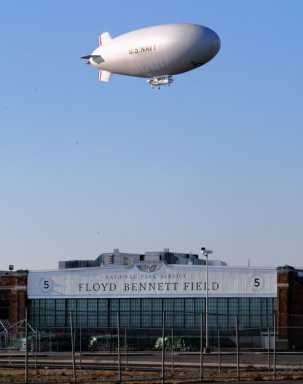 Oh the humanity! Navy Airship soars above historic Floyd Bennett Field