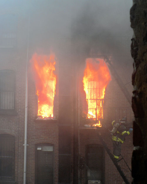 Fire guts Seventh Avenue apartment; two injured