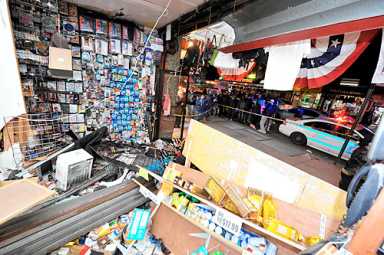 CAR-NAGE: SUV plows into store; looting ensues