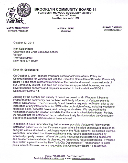 Pole position: Midwood mad over Verizon’s silence on infrastructure.