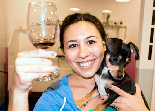Wine and canine meet-up is cutest thing ever