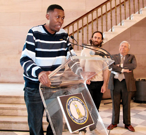 Enter the Wu-Tang: Marty Markowitz meets GZA at Borough Hall