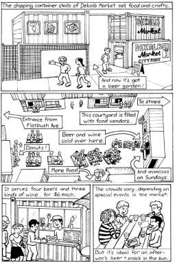 Our comic-style review of Brooklyn’s newest beer gardnen