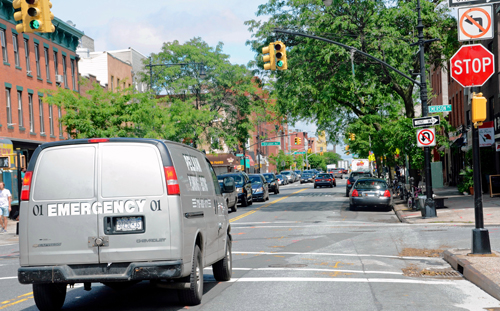 Stop or go traffic? Clinton Hill corner has a stop sign — and a traffic light