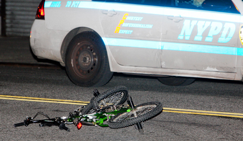 Bicyclist hit by Jeep