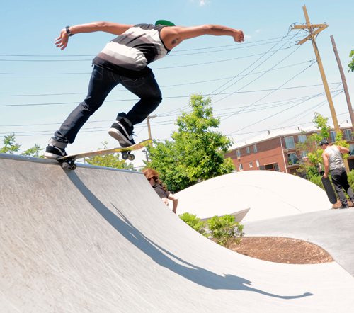 Grinders flip over new skate park