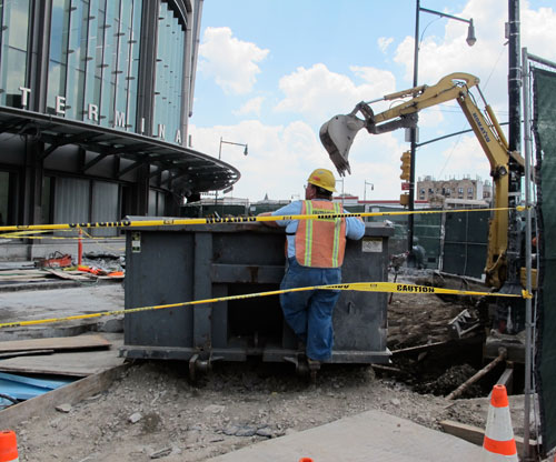 Stones rolled: Atlantic Terminal bollards ripped out!