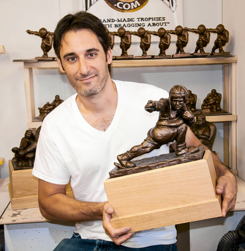 Lazy man’s Heisman: Gowanus sculptor molds fantasy sports trophies
