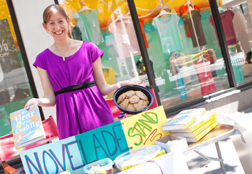 If it works for lemonade … Heights author sets up sidewalk stand to sell book