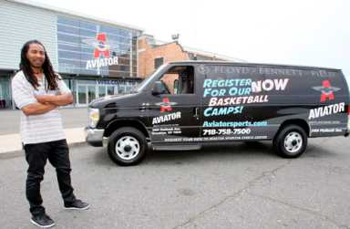 Free-wheeling flyers! Van picks up Aviator Sports guests anywhere on Flatbush Avenue