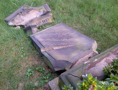 Green-Wood Cemetery vandalized!