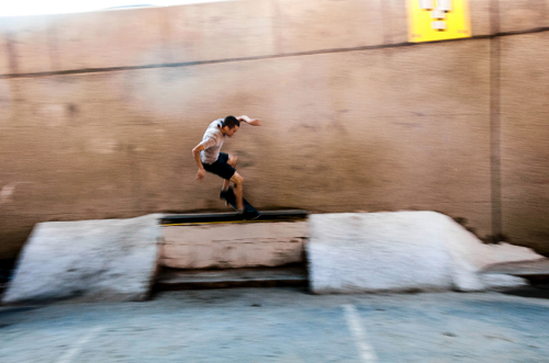 Skaters ramp up W’burg parking lot