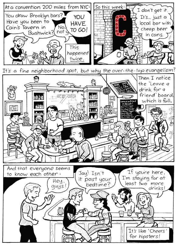 Bartoonist finds Bushwick bar where everyone knows your name