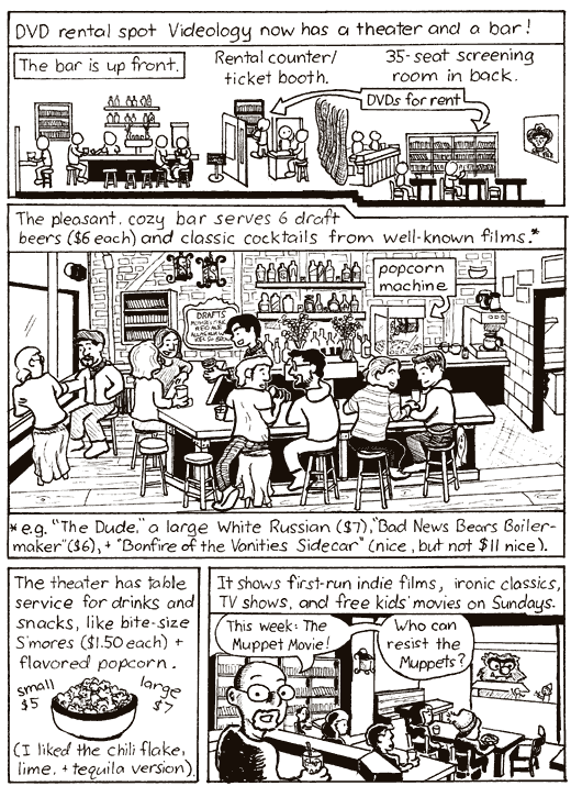 Our roving Bartoonist finds a place to enjoy movies with a brew