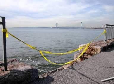 Belt sea wall is falling down, residents say