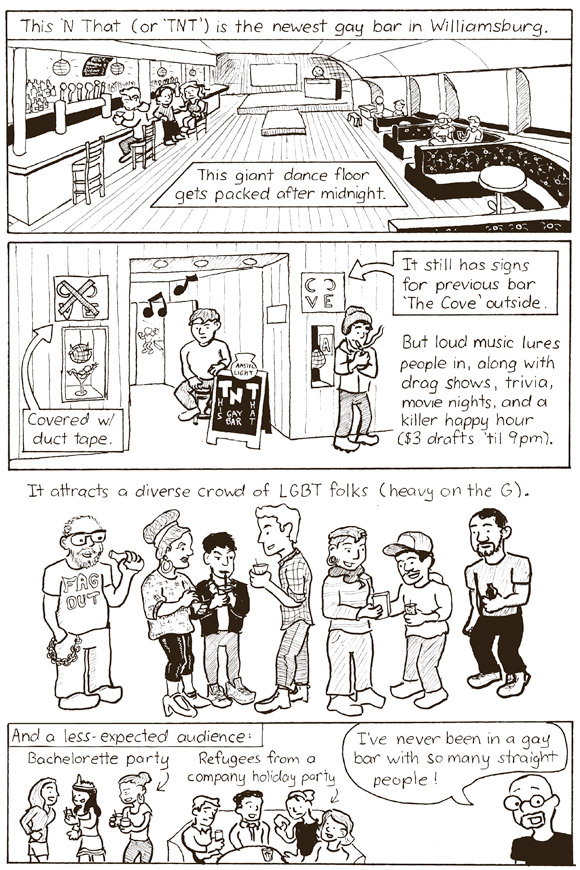 Our roving Bartoonist reviews Williamsburg’s newest gay bar