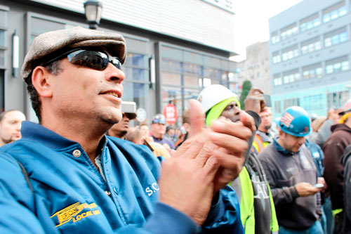 Unions rally against Downtown’s City Point development