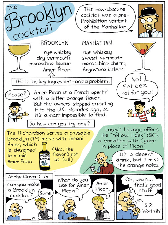 Our Bartoonist samples Brooklyn’s namesake cocktail
