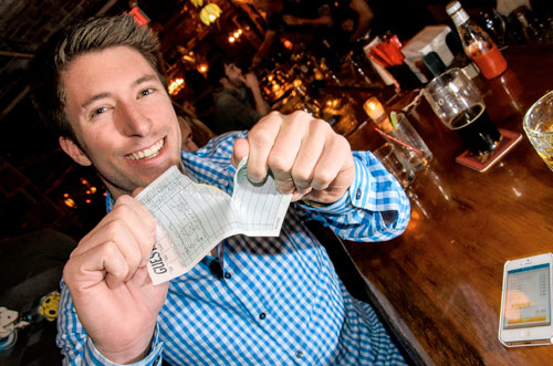 The check is in the app: DUMBO techy says he’ll zip you out of the restaurant
