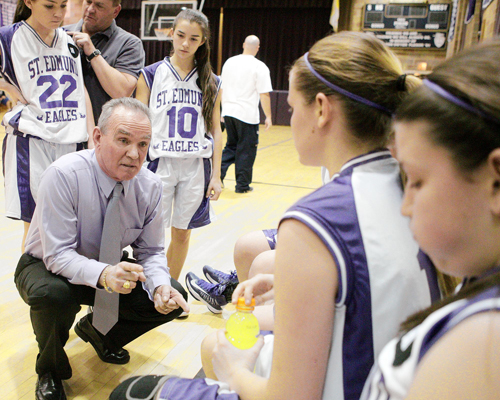Cancer stricken St. Edmund girls hoops coach stepping down at season’s end