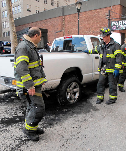 Tire fire: Car’s wheel melts in bizarre Downtown crash