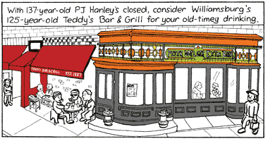 The bartoonist scopes out a Williamsburg classic