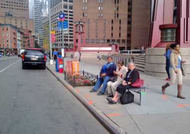 Bus benches for Mill Basin