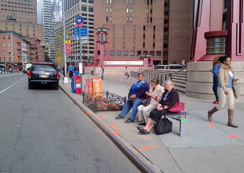 Bus benches for Mill Basin