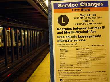 Tonight! L-train weeknight outages return!