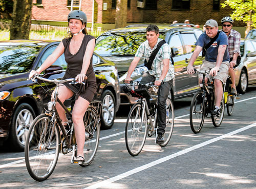 Skittish cyclists hop on the Bike Train