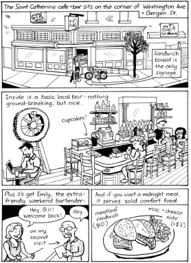 Bartoonist checks out a cafe-bar on Washinton Avenue