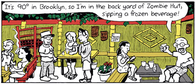 Bartoonist beats the heat