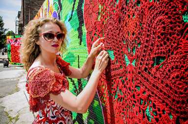 Street shuts down, art goes up
