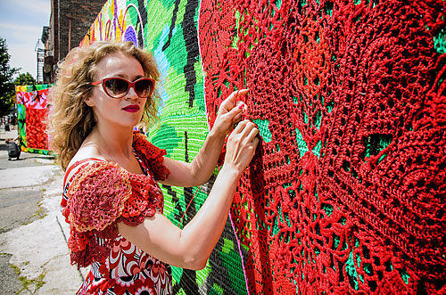 Street shuts down, art goes up