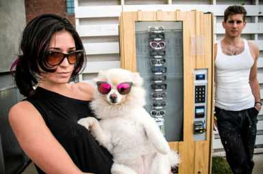 Shine on! Williamsburg club vending machine hawks sunglasses at night